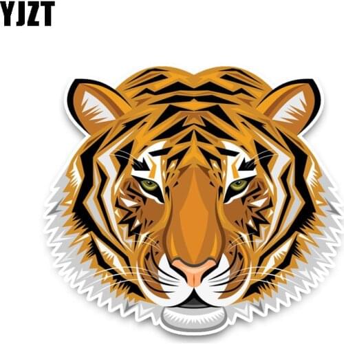 YJZT 12.6*11.3CM Staring At You Feroucious Tiger High Quality Fashion Car Sticker PVC Animal Decals C1-3197