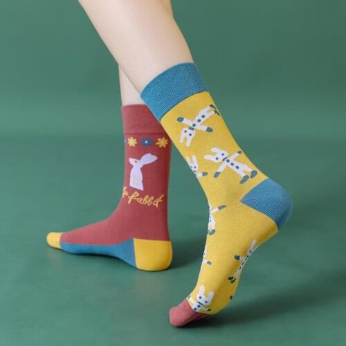 AB Cotton Ladies Socks Lady Socks Harajuku Cartoon Cute Kawaii Fashion Long Sock Women Sock calcetines mujer calcetines cortos