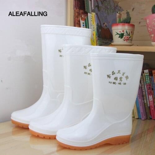 Women professional food hygiene rain boots oil, acid, alkali, antiskid, wear-resistant white rain shoes men labor shoes size 45