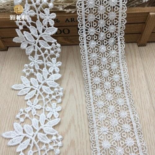 15yards/lot 2 Styles Embroidery Lace Fabric DIY Appliques Wedding Decoration Costumes Garment Accessories Lace Trim Sewing Craft