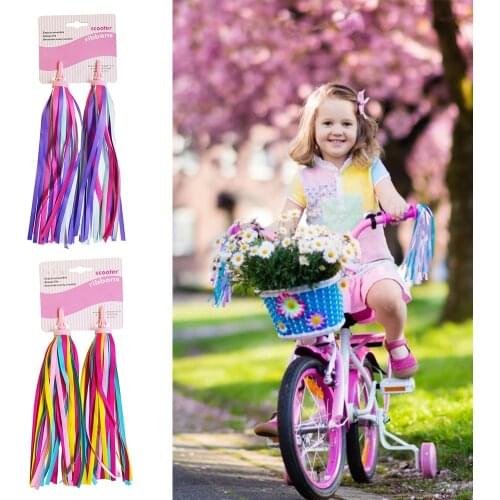 2pcs 30cm Children Kids Scooter Balance Bike Decorative Ribbon Bicycle Handlebar Colorful Tassel Streamers
