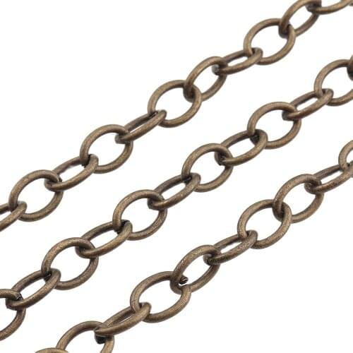 3FT(90cm) Antique bronze 12*9mm Metal Decoration Chain link charm Bracelet chains for Shoulder Bag Belt Garment Accessories DIY