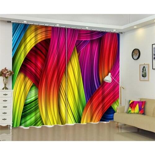 3D Window Curtains Luxury Blackout Living Room office Bedroom Cortinas Drapes Rideaux Customized size Color stripes pillowcase