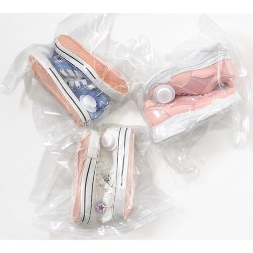 4Pcs/set Transparent Pump Vacuum Compression Bag Double-Layer Sealing Design Storage Sealed Cosmetics Organizer Goods Accessory