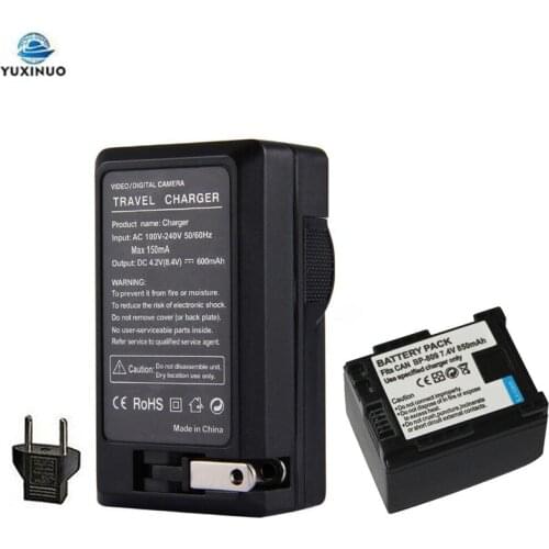 850mAh BP-809 BP809 Camera Battery +AC Charger For Canon BP-808 819 827 HF200 HF20 HG21 HG20 FS200 FS21 HFM41 HFM400 FS300 FS100