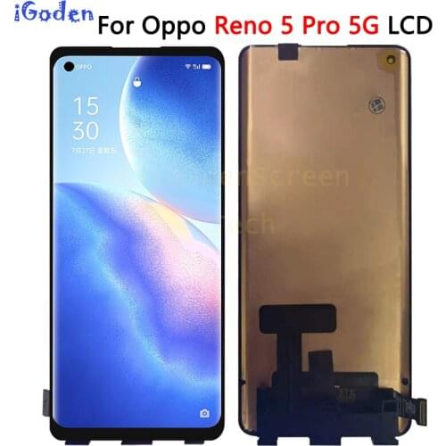 AMOLED For Oppo Reno5 Pro LCD Display Screen+Touch Panel Digitizer For Reno 5 Pro 5G PDSM00 PDST00 CPH2201 Display