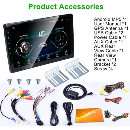 Car Radio 9 Inch Bluetooth Mp5 Multimedia Player Universal Car Stereo GPS Navigator 16G Memory for Android 8.1