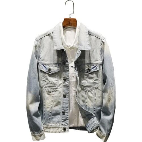 Free shipping 2018 mens casual fashion denim jacket with high quality and comfortable Male jeans jacket men overcoat