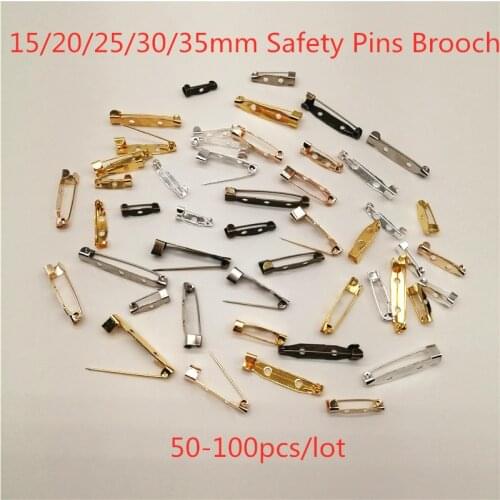 50-100pcs Silver/KC Gold Decorative Safety Pins Brooch DIY Jewelry Findings Safety Pins For Badges Jewelry Making Accessories