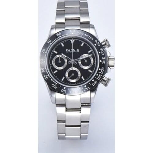 Parnis 39mm Men Watch Quartz Chronograph Watch Men Top Brand Luxury Pilot Business Waterproof Sapphire Crystal Relogio Masculino