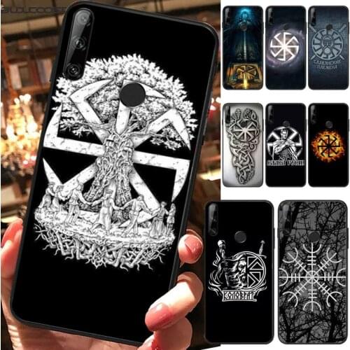 Hrmes Slavic Viking symbol Kolovrat Phone Case for Huawei Y5 II Y6 II Y5 Y6 Y7Prime Y9 2018 2019