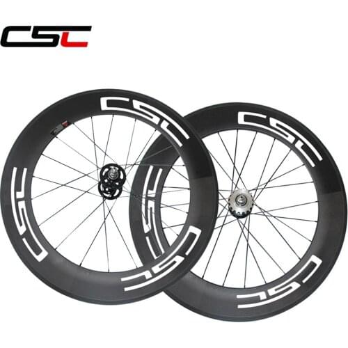 CSC U Shape 25mm Width 88mm Clincher carbon track bike wheels fixed gear flip flop bicycle wheelset with sapim cx ray or 1420