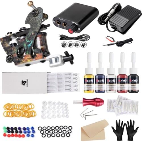 CNC TK106 Full Tattoo Set For Tattoos, Suitable For Beginners, Professional Tattoos, Advanced 5color Tattoo Sets