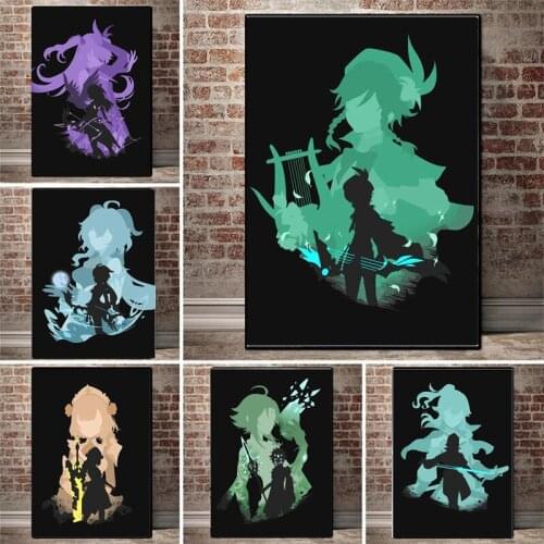 Genshin Impact Classic Anime Modern Game Art Home Wall Decor Quality Canvas Painting Poster for Kids Room Living Picture Decor