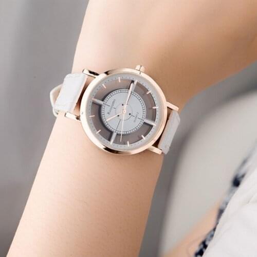 Korean version of the transparent hollow personality fashion trend quartz watch men and women couple watch belt watch