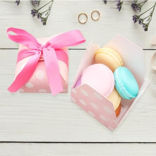 10PCS Wedding Candy Box Cookie Packing Box Candy Gift Carton With Dot Cake Dragee Chocolate Box Baby Shower Favor Home Party