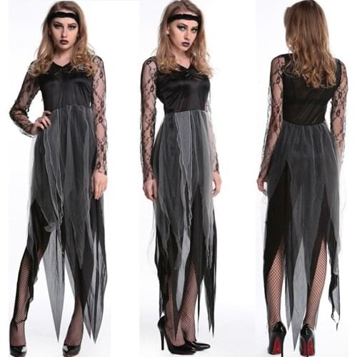 Vampire Zombie Ghost Bride Cosplay Costume Halloween Costumes for women Witch Princess Mesh Dress girls clothes sexy outfit