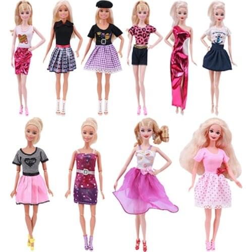 Doll Clothes Two Piece Skirts Set & Dress &Girdle Skirt For Barbies Casual & Party Wear Doll Ciothes Accessories Girls Toy Gift