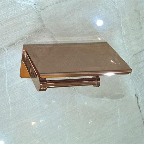 Bathroom Paper Holders Solid Copper Tissue Rack Luxury Toilet Paper Rack Bath Hardware Bathroom accessories Rose gold/Gold