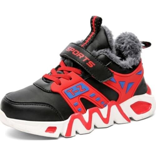 2021 New Winter Children Shoes Boys Velvet Running Warm Sports Shoes Children Fashion Casual Outdoor Keep Warm Sneakers