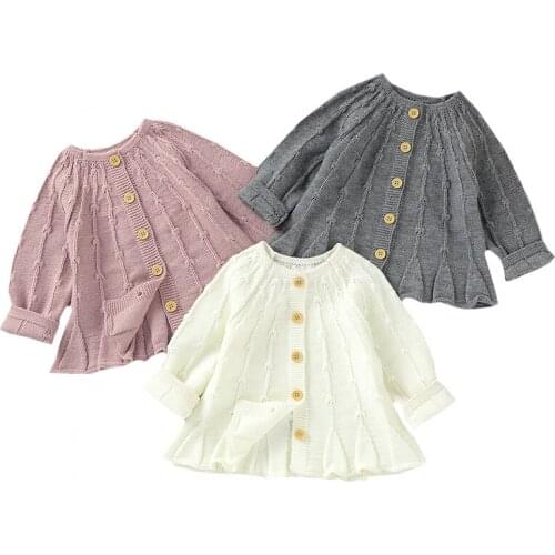 Autumn Winter Newborn Baby Girls Knitting Cardigan Kids Knitting Clothes Toddler Baby Girl Sweater Infant Baby Girl Coat