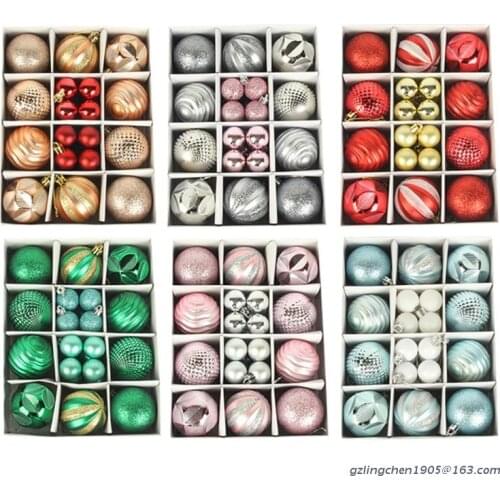 P8DE 26Pcs Christmals Balls Ornaments Multicolor Assorted Shatterproof Shiny Glitter Hanging Pendant Xmas Tree Party Decor