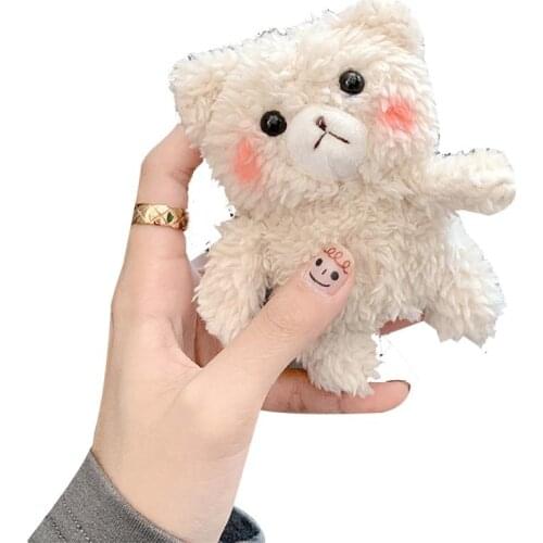 Plush Bear Case Cover For Airpods 1&2 Cute 3D Red face Bears Fluffy Cover Premium for Airpod Headphone Accessories