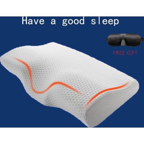 Memory Foam Bed Pillow 50*30CM Butterfly Shaped Cervical Pillow Contoured Wedge Bedding Pillows for Adult Sleeping Slow Rebound