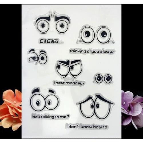 Talking Eyes Transparent Clear Silicone Stamps For DIY Scrapbooking/Sentiment Rubber Stamp Photo Album Decorative Card Making
