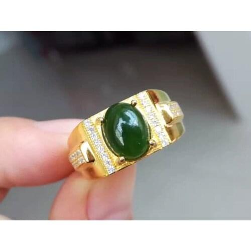 Real And Natural Jasper Ring Man ring Free shipping 925 sterling silver 8*10mm gem For men Fine handworked jewelry