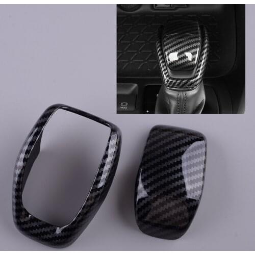 Car Gear Shift Knob Cover Trim Decoration Fit for Toyota Highlander 2020 2021 Carbon Fiber Style ABS