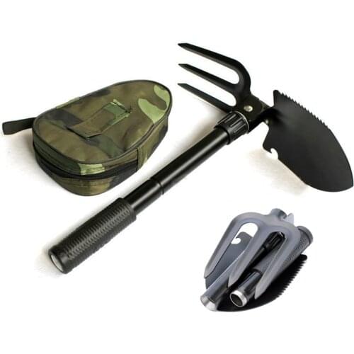Foldable Multifunctional Folding Survival Shovel Military EDC Survival Spade Emergency Trowel Outdoor Camping Survival Tool
