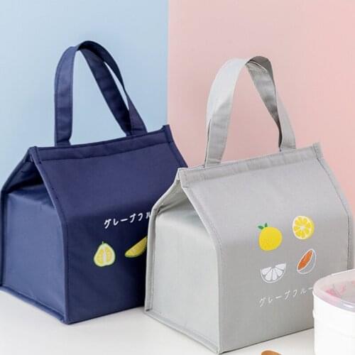 4 Colors Portable Lunch Bags Functional Pattern Insulated Case Waterproof Thermal Handbag Work Picnic Convenient Food Tote Box