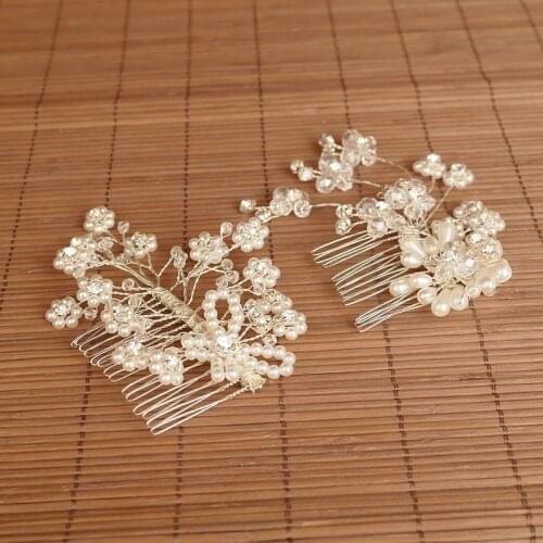 Bridal jewelry copper handmade headdress Wedding Hair Comb crown Korean sweet hair band jewelry