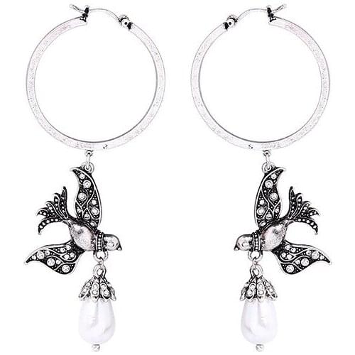 Vintage bird pearl earrings woman creative wild party dress earrings jewelry