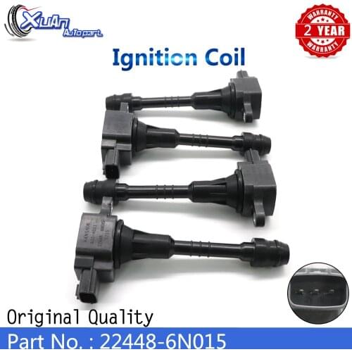 XUAN High Quality Ignition Coil 22448-6N015 For Nissan Sentra 1.8L Almera N16 Primera P11 224486N011 2001-2006 AIC-4004G