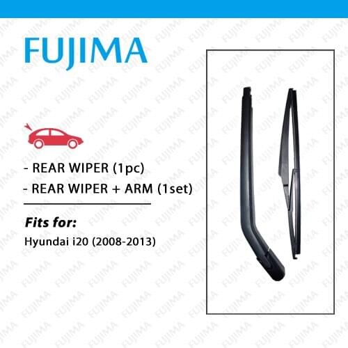 FUJIMA Rear Wiper Blade and Arm for Hyundai i20 (2008-2013) Back Window Windscreen Rear Wiper Arm