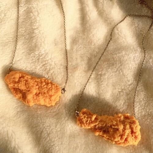 Chicken Pendant Creative Decorating Appearance Yellow Funny Hanmade Simulation Food Chicken Leg Matching with Clothes Gift