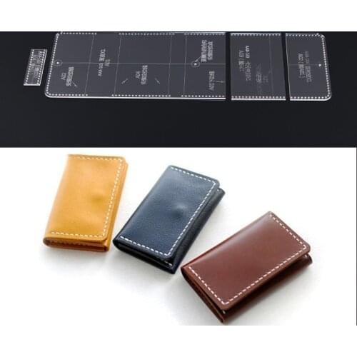 1 Set Acrylic Clear Template Handcrafting Set DIY Craft For Leather Wallet Bag Pattern High Quality