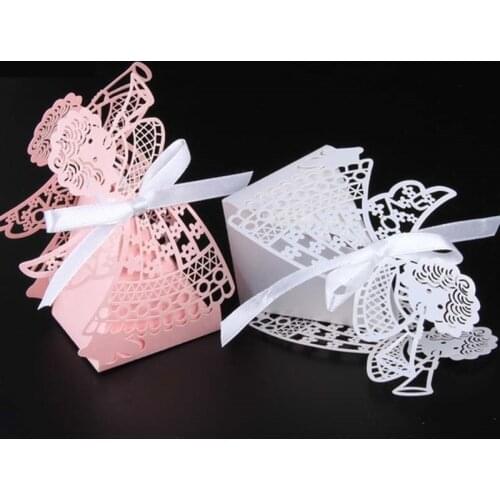 10/50pcs Candy Box Baby Shower Decoration Laser Cut Thick Paper Board Party Supplies Treat Wedding Royal Prince Bitrhday