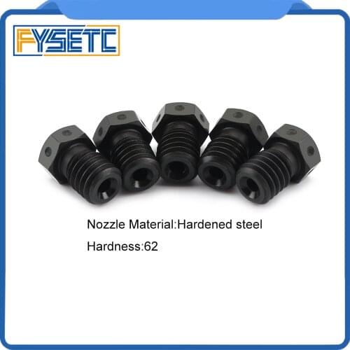 10pcs Hardened Steel V6 Nozzles For High Temperature 3D Printing PEI PEEK Carbon Fiber Filament For E3D Titan Aero Hotend