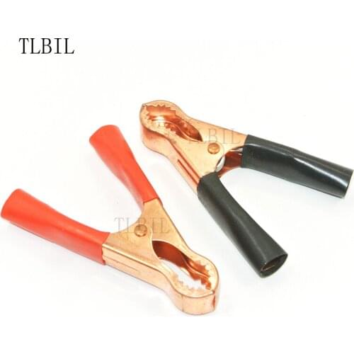 100Pcs 80mm Insulated Car Battery Clips Alligator Clamps Red Black