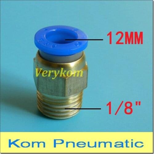 100PCS Fedex Free Shipping PC 12-01 Pneumatic Male Straight Valve Air Fitting 12MM Tube 1/8" One Touch Push In Quick Connector