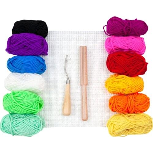 12x Latch Hook Rug Yarn Kits for Adults Needle Craft Supplies DIY Kit