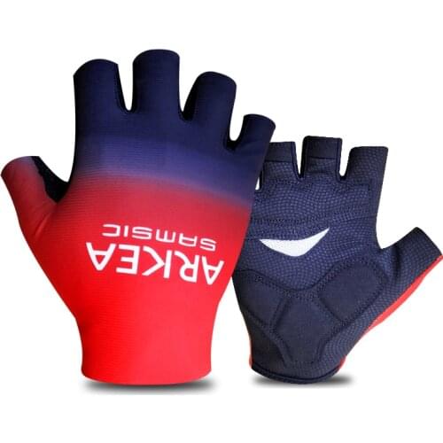 2021 ARKEA SAMSIC TEAM RED ONE PAIR CYCLING BIKE HALF FINGER GLOVES BICYCLE GEL GLOVE SIZE:M-XL