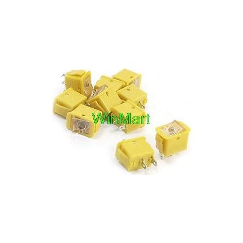 20pcs Yellow Locking SPST 2 Positions Rocker Switch AC250V/10A 125V/13A