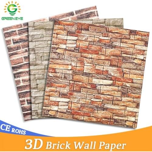 3D Wallpaper DIY Brick stone pattern Self-Adhesive Waterproof Wall Stickers 70cm*77cm floral prints 3D Wall Sticker for home