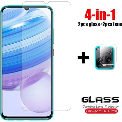 4-in-1 Glass on Redmi 10X Tempered Glass For Xiaomi Redmi 10 X Pro Lite Camera Lens Screen Protector Protective Glass Redmi 10X