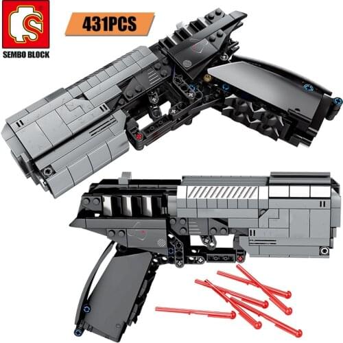 SEMBO 431pcs City Police Pistol Gun Weapon Building Blocks Military Technic The Signal Gun Assembly Bricks Gifts Toys for Boys