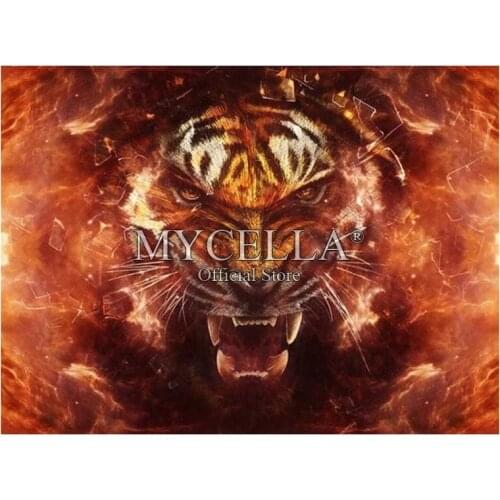 5D Diamond Painting Kit Tiger Wallpaper Wild Animal Diamond Embroidery Cross Stitch DIY Rhinestone Mosaic Full Square Wall Decor